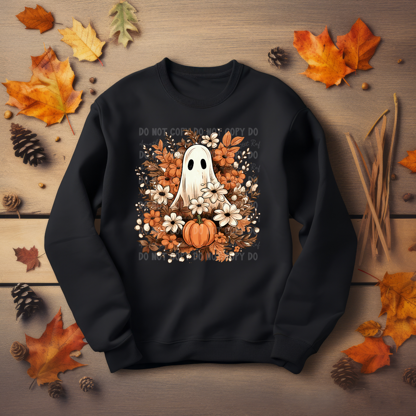 Fall Floral Ghost Crewneck