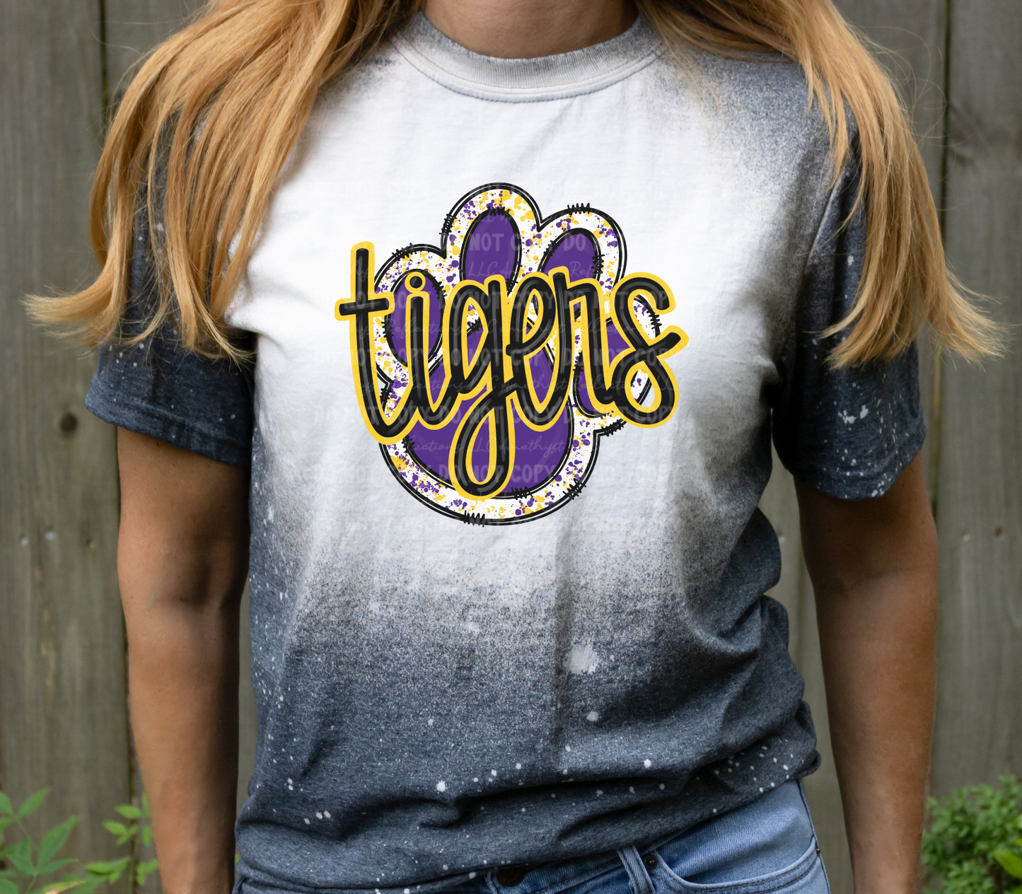 Purple & Gold Tigers Bleached - Youth Sizes