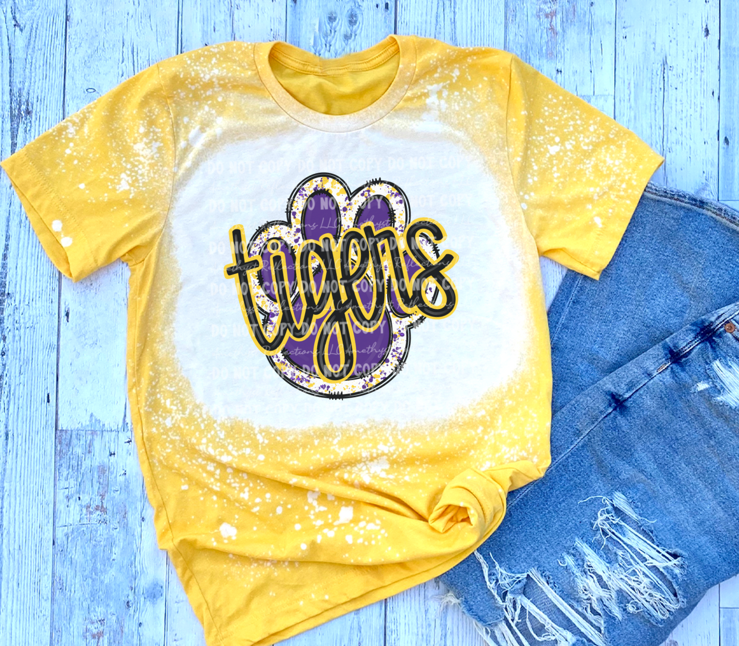 Purple & Gold Tigers Bleached - Youth Sizes