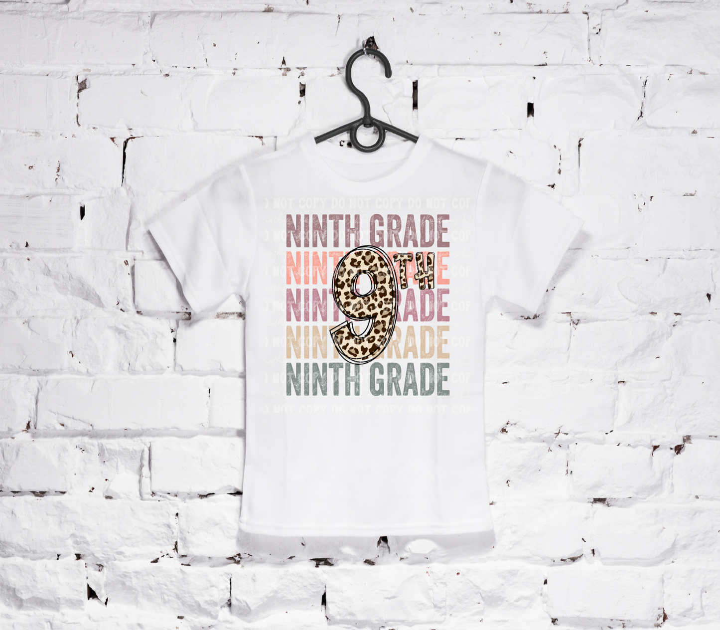 Back To School Stacked Pastel Leopard (6th-12th) White