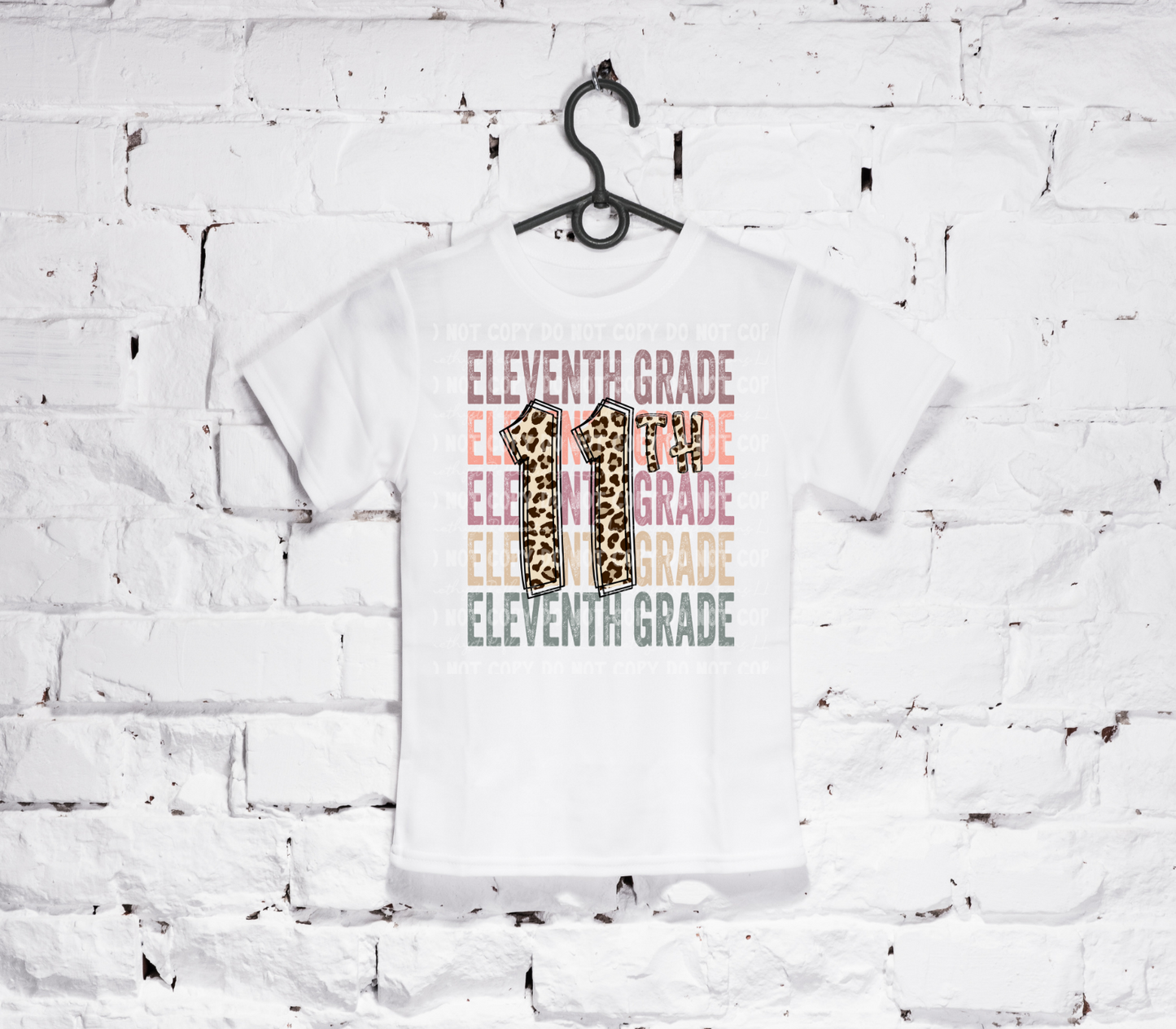Back To School Stacked Pastel Leopard (6th-12th) White