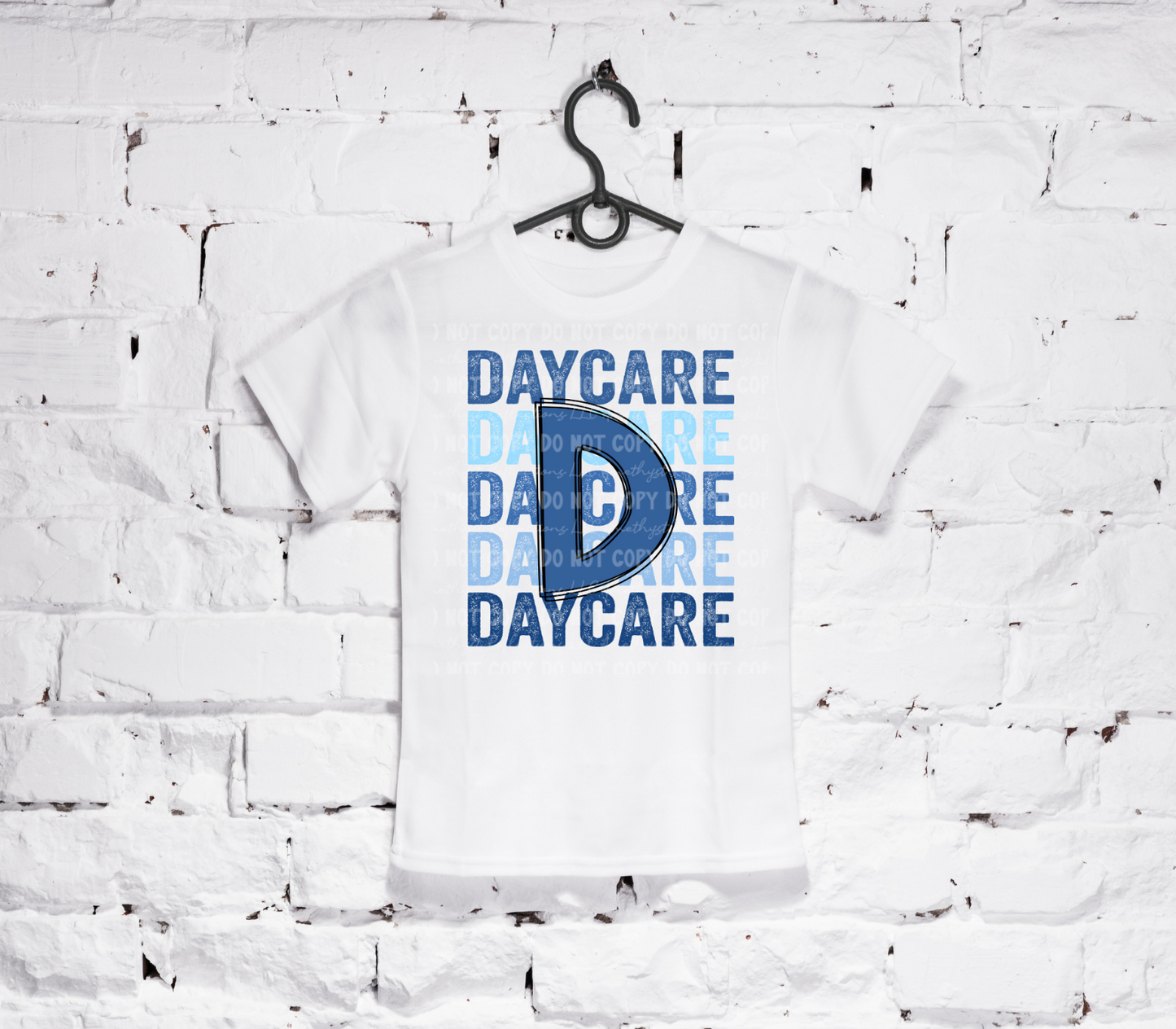 Back To School Stacked Blues (Daycare-5th) White