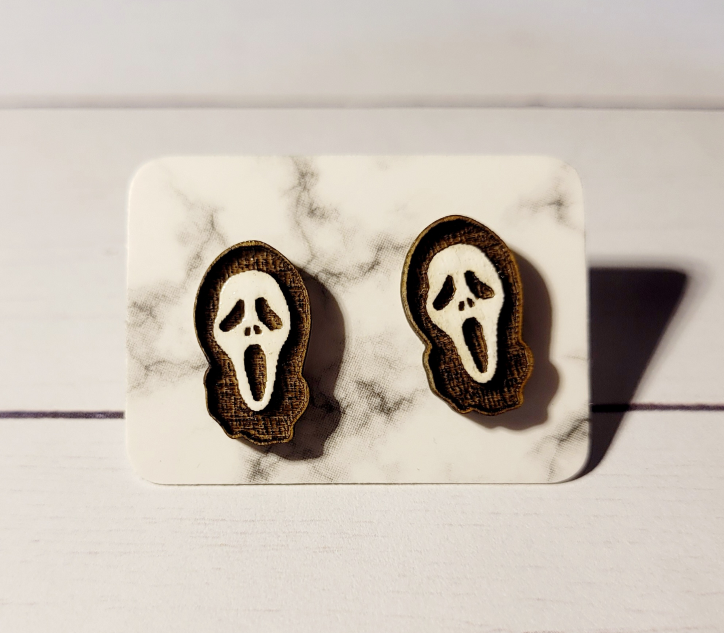Horror Earrings - Ghostface Head - 0.6in