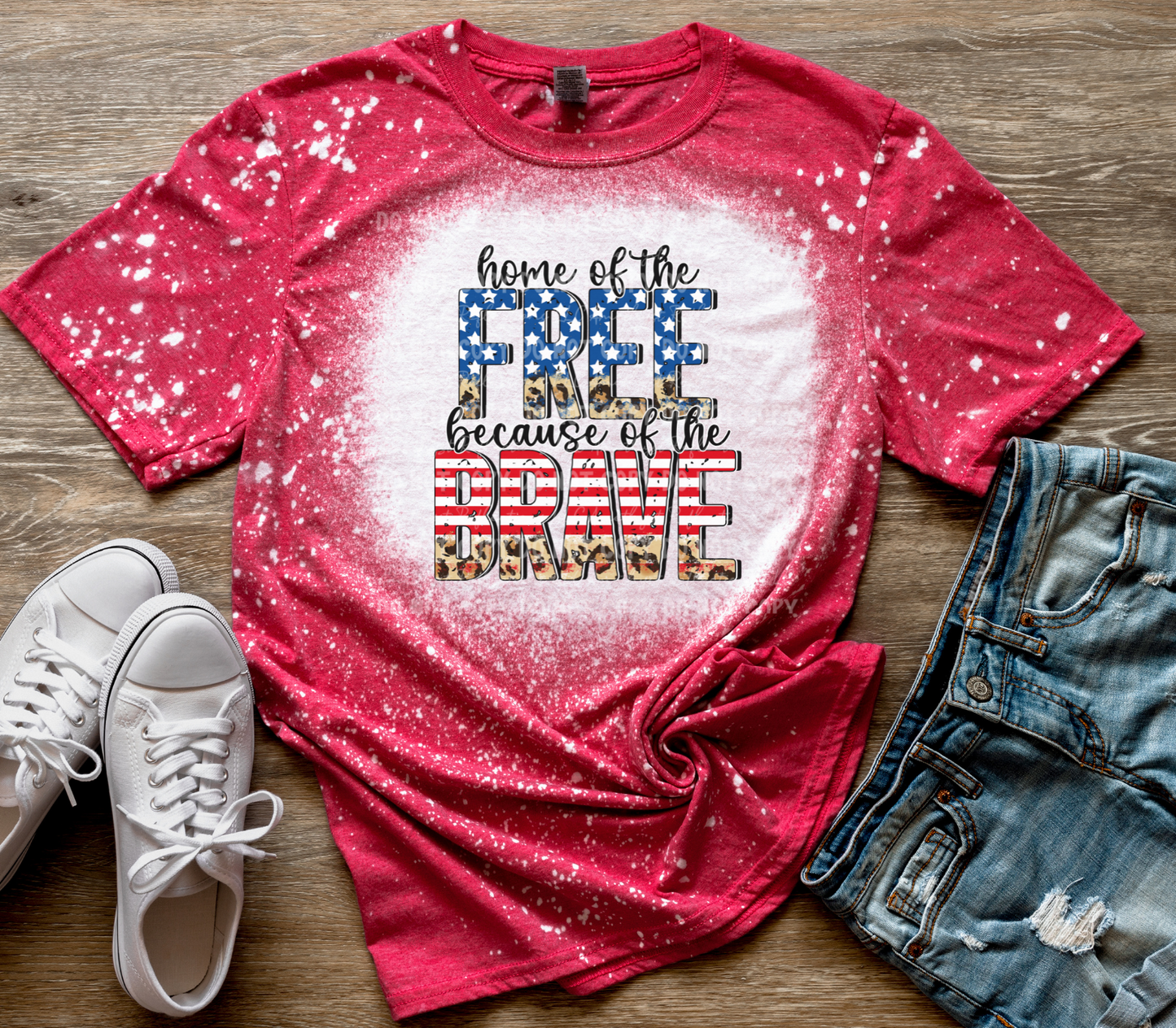 Home of the Free Because of the Brave : Camo and Flag Font