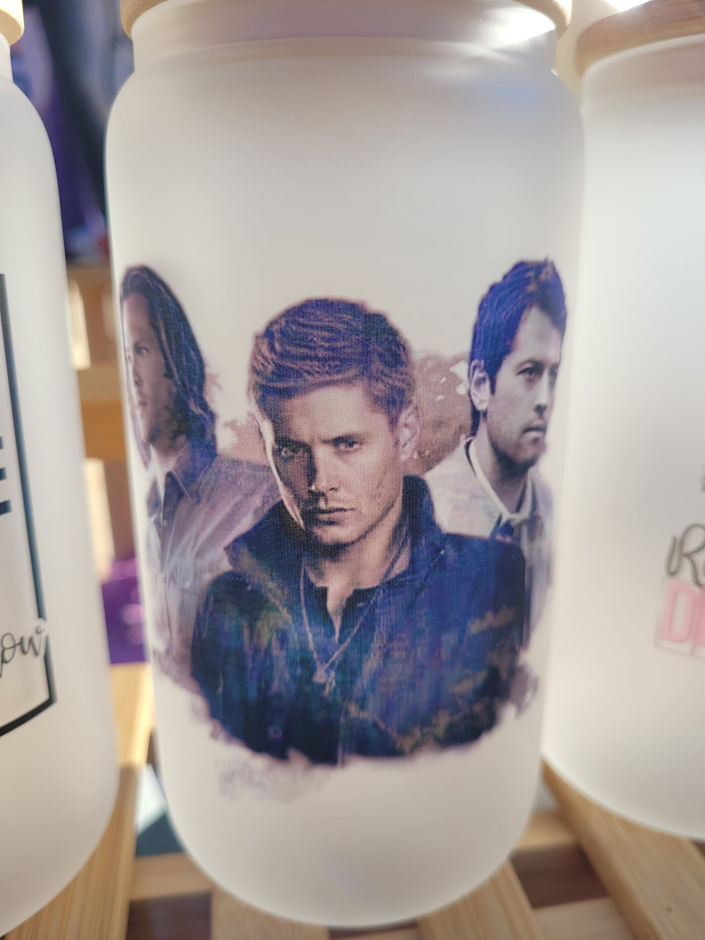 Sam Dean Castiel Glass Can