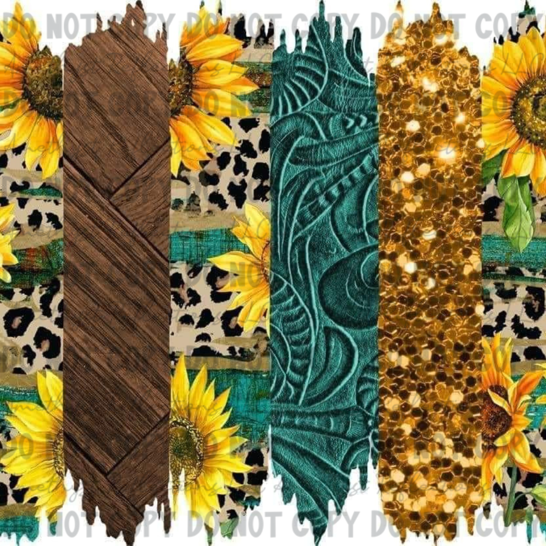 Sunflower and Turquoise- Skinny Tumbler