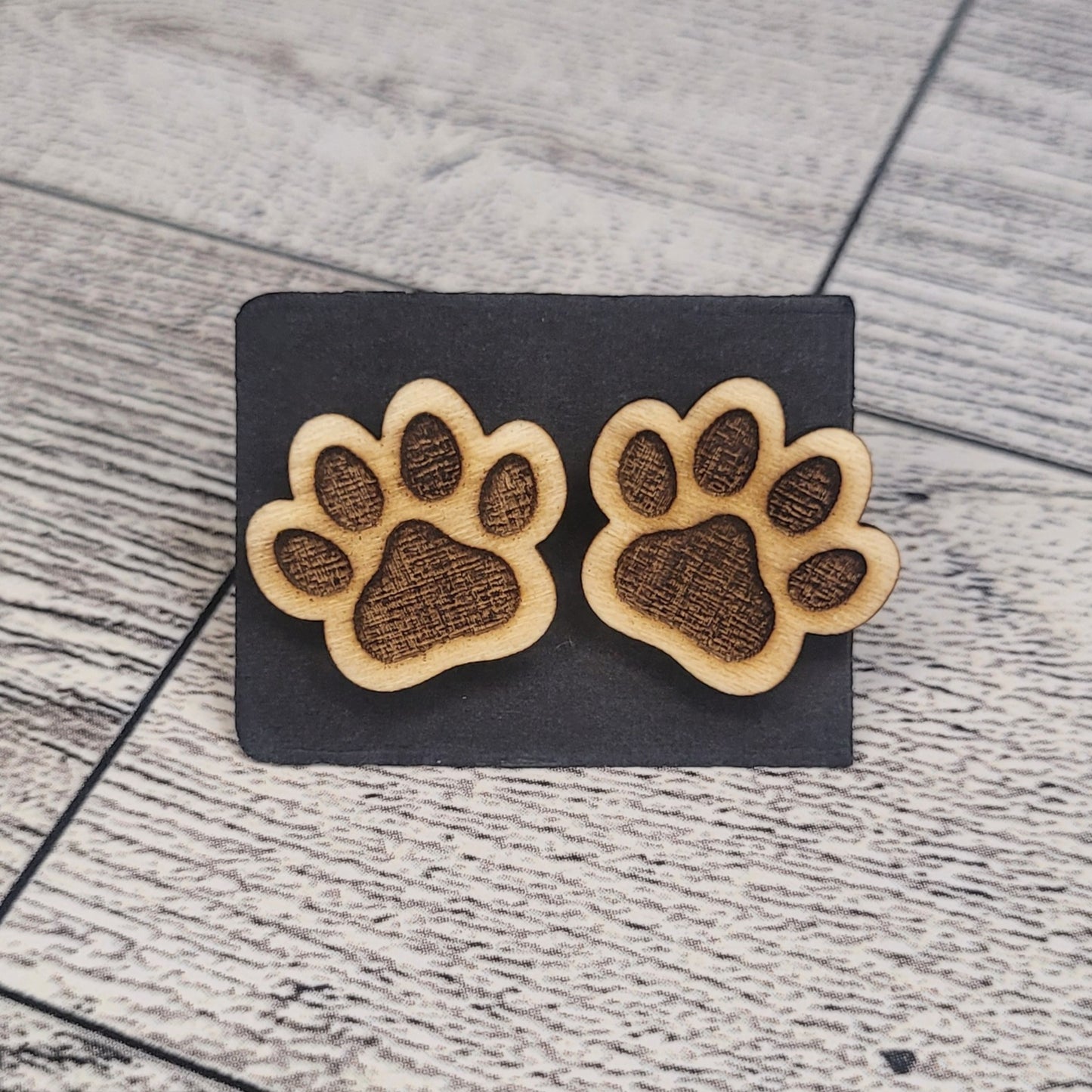 Paw Print Earrings - 0.6in