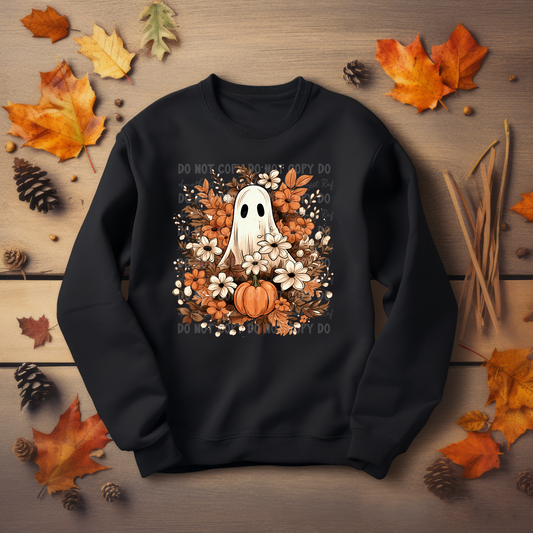 Fall Floral Ghost Crewneck
