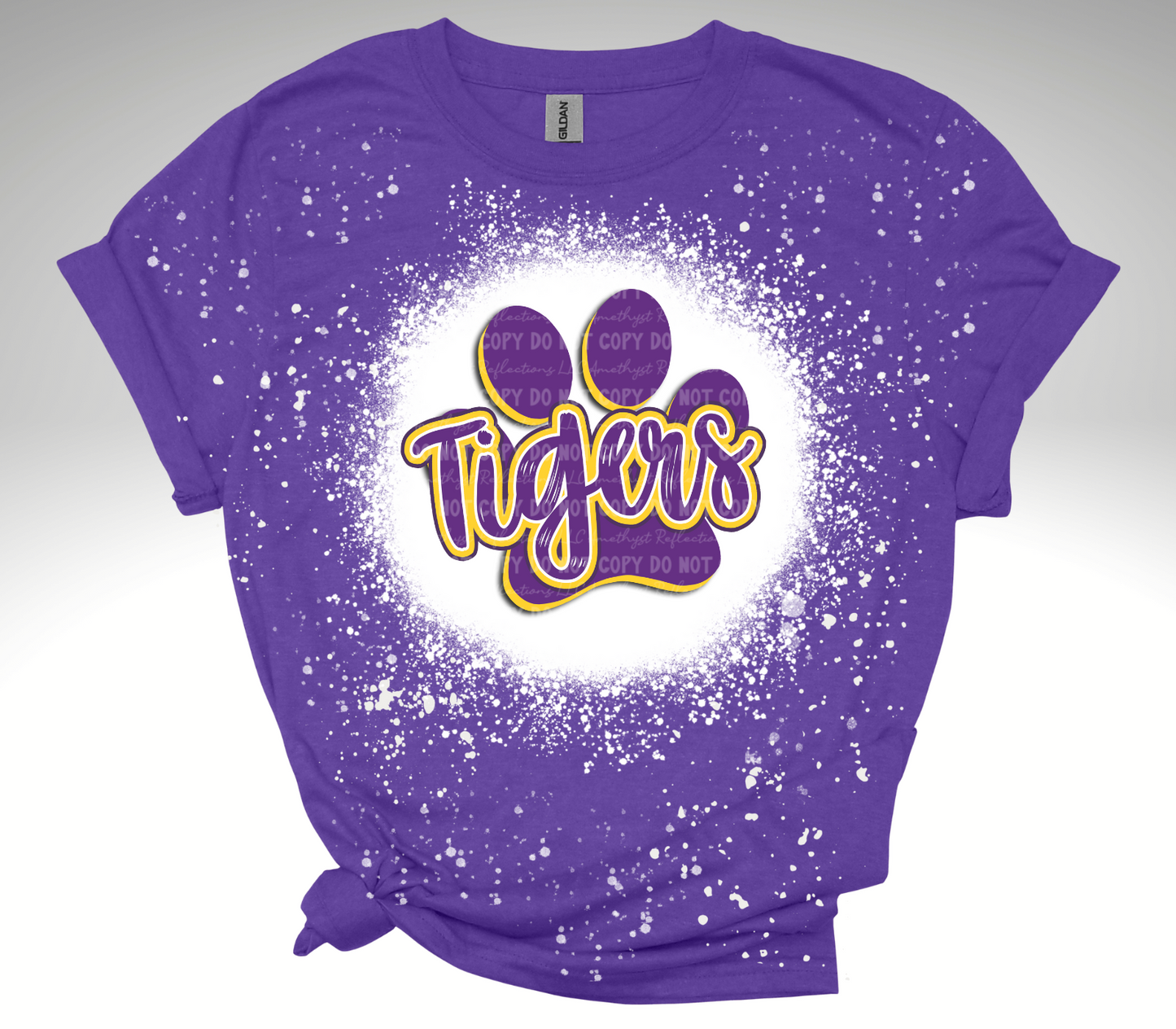 Tigers Purple/Gold Paw Bleached - Youth Sizes