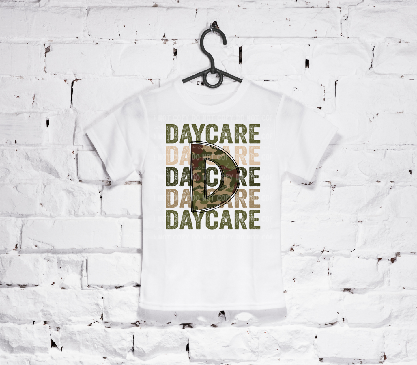 Back To School Stacked Camo (Daycare - 5th) White