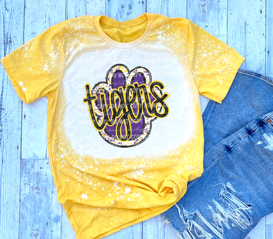 Purple & Gold Tigers Bleached