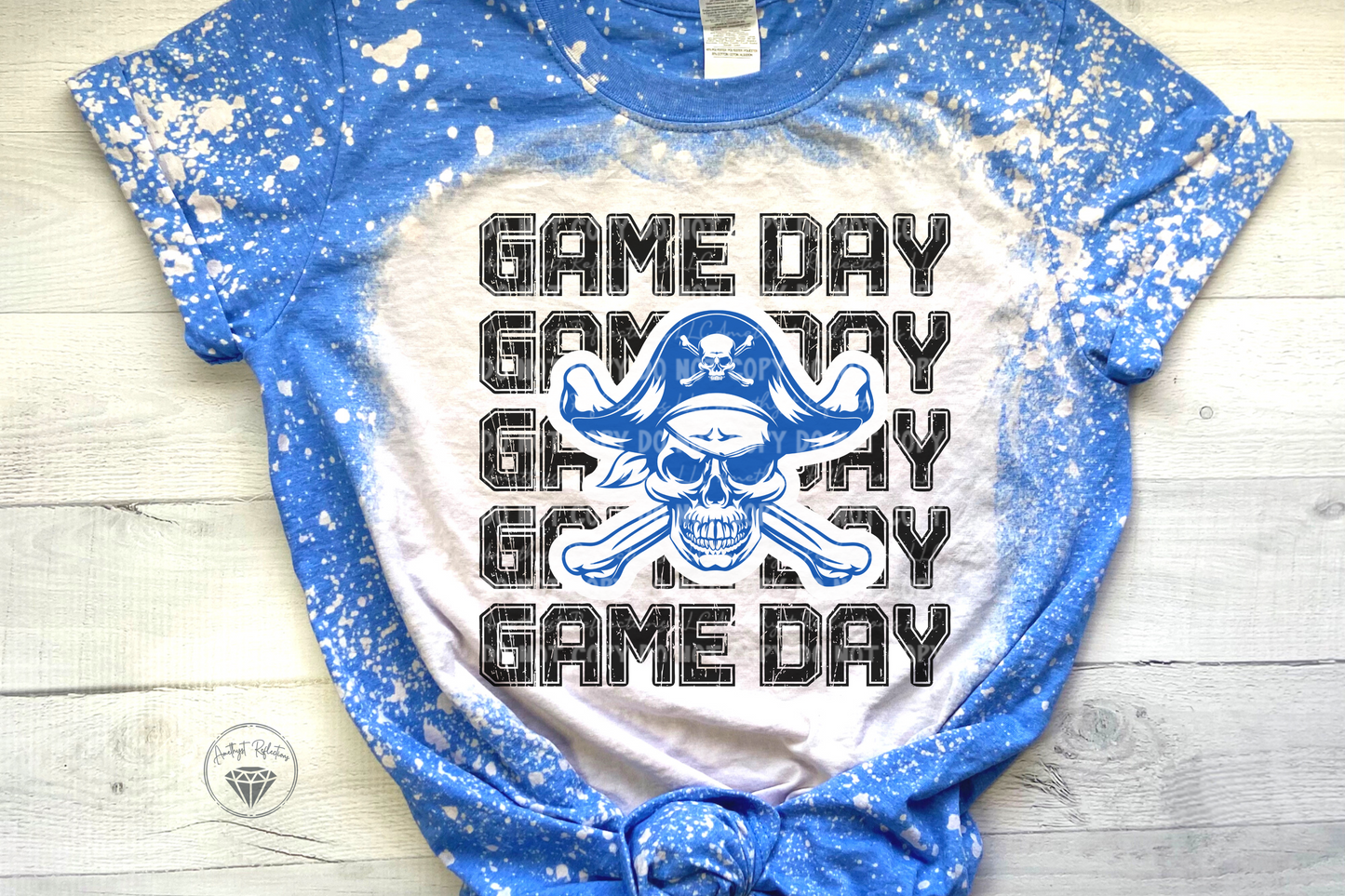Game Day Skull and Crossbones Bleached - Youth Sizes